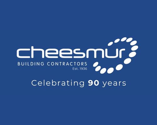 Image shows the Cheesmur Building Contractors 90th anniversary logo
