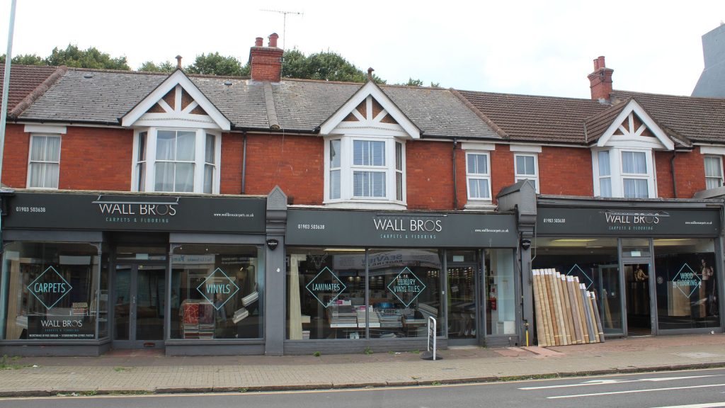 Image shows the front of Wall Bros Carpets Worthing